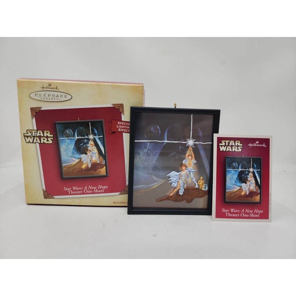 2004 Star Wars A‎ New Hope Theater One Sheet Lighting Hallmark Ornament U3